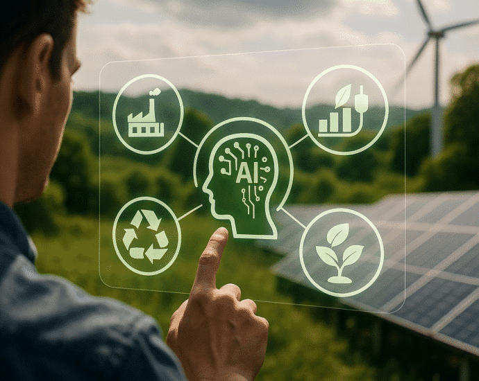 Ai og bærekraft: hvordan teknologi kutter utslipp, sparer energi og driver grønn innovasjon – illustrasjon