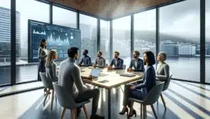 Norwegian office team discussing ethical and legal challenges of ai automation