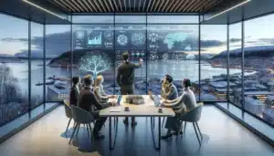 Norwegian office team reviewing ai solution with strong focus on data privacy