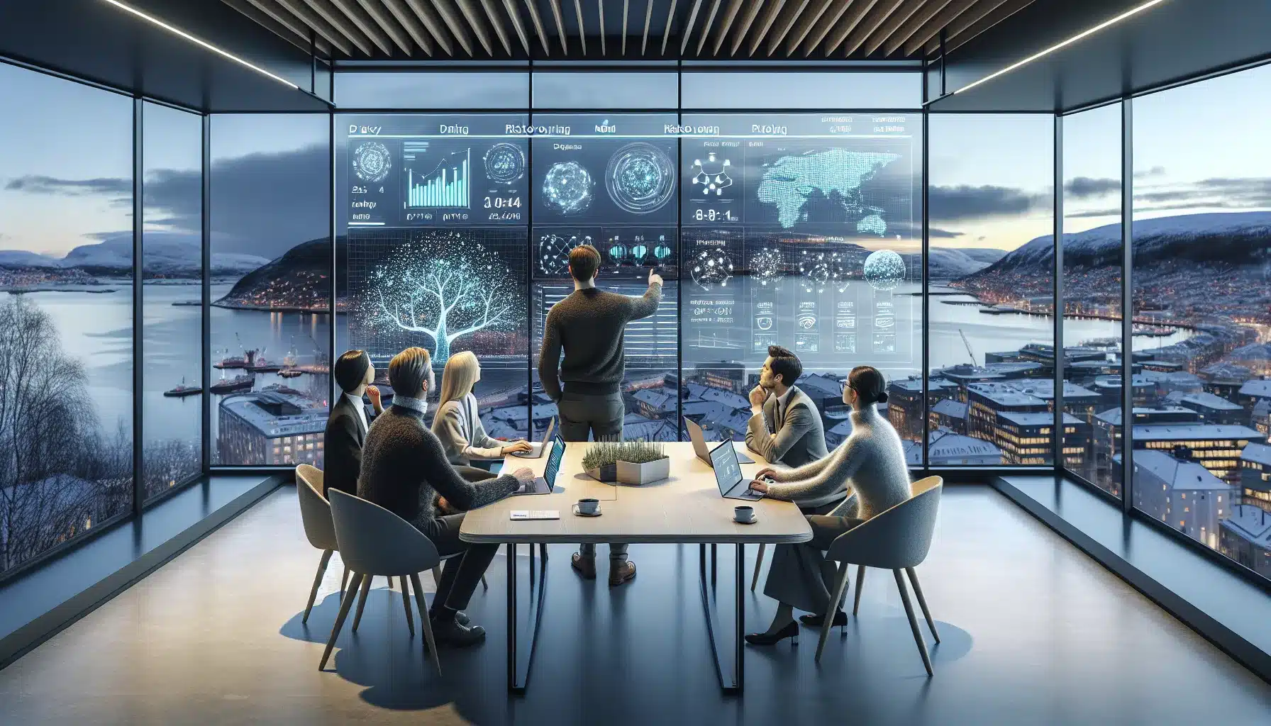 Norwegian office team reviewing ai solution with strong focus on data privacy