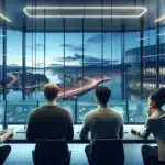Team in norwegian control room monitoring ai driven big data automation dashboards
